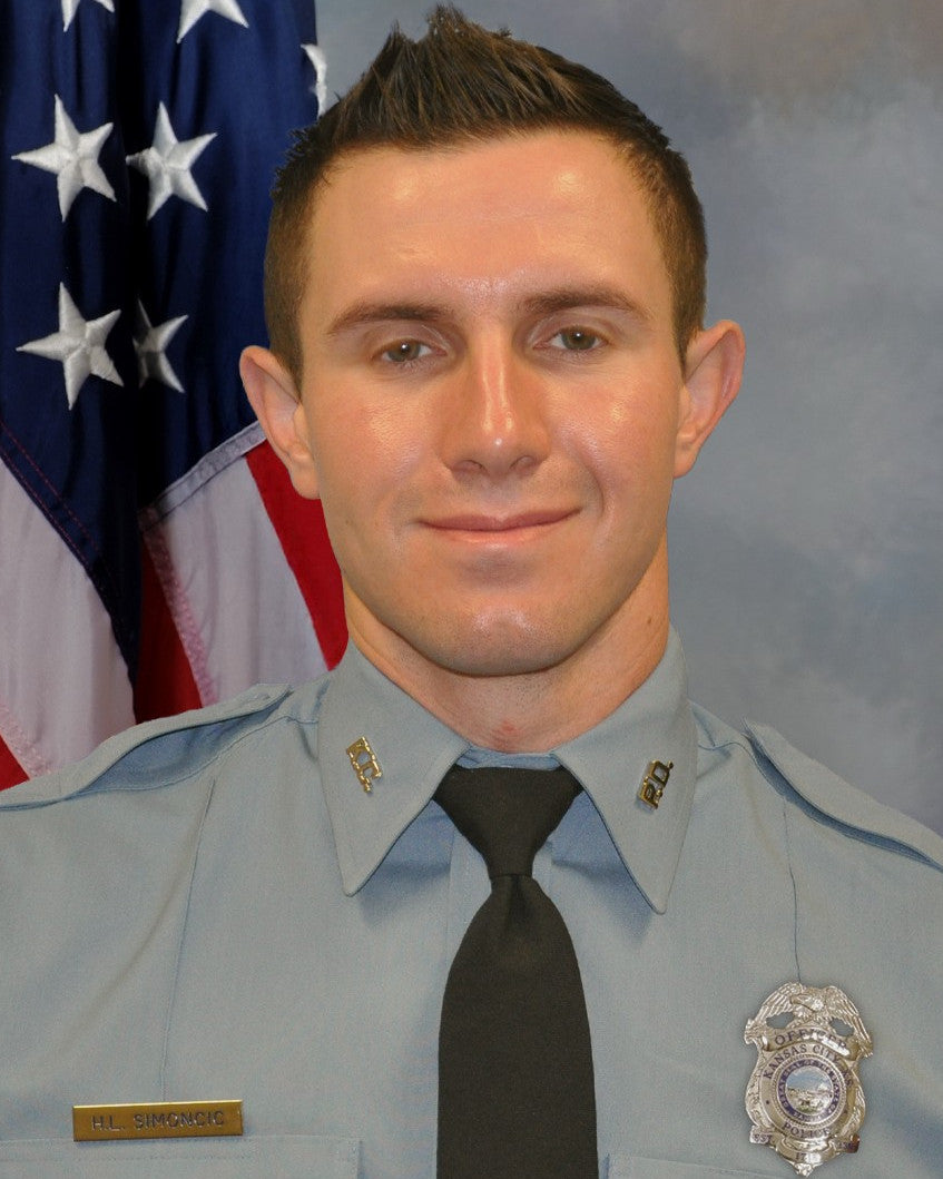 Officer Hunter Simoncic - Kansas City Police Department - Memorial Whiskey Bottle