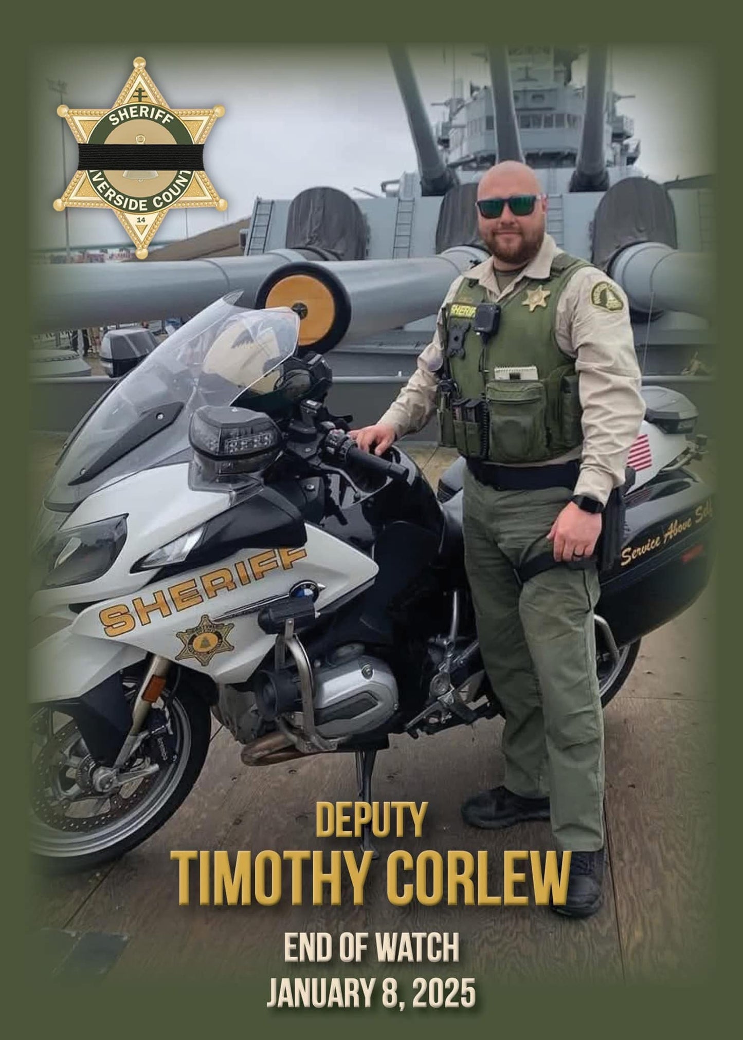 Deputy Timothy Corlew Memorial Bottle - Riverside County Sheriff's Department