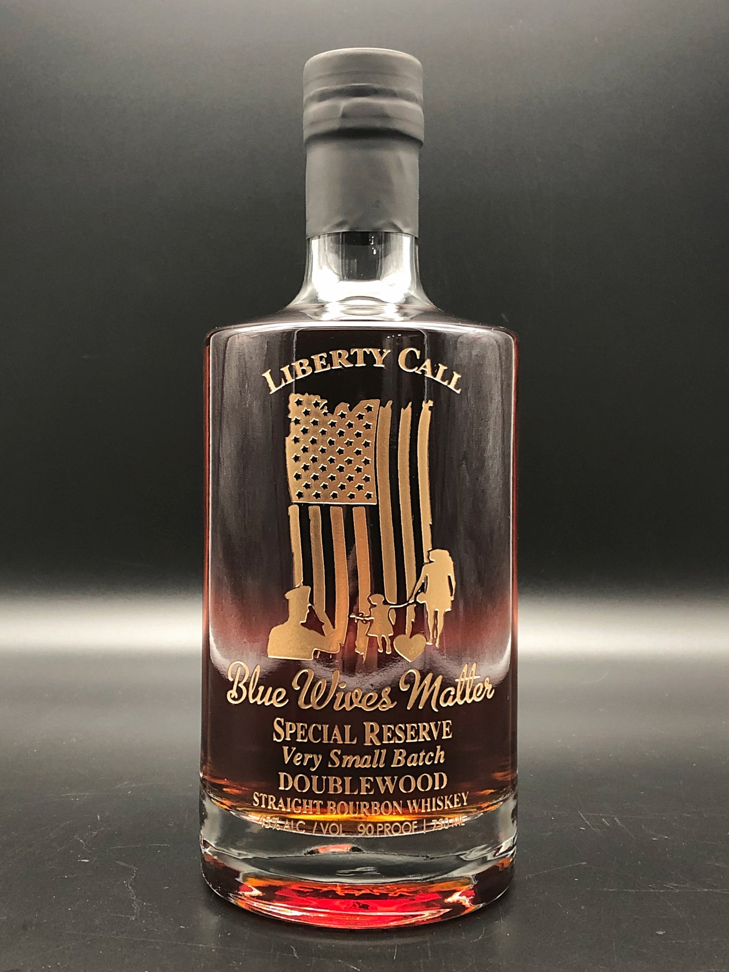 Blue Wives Matter Whiskey Bottle