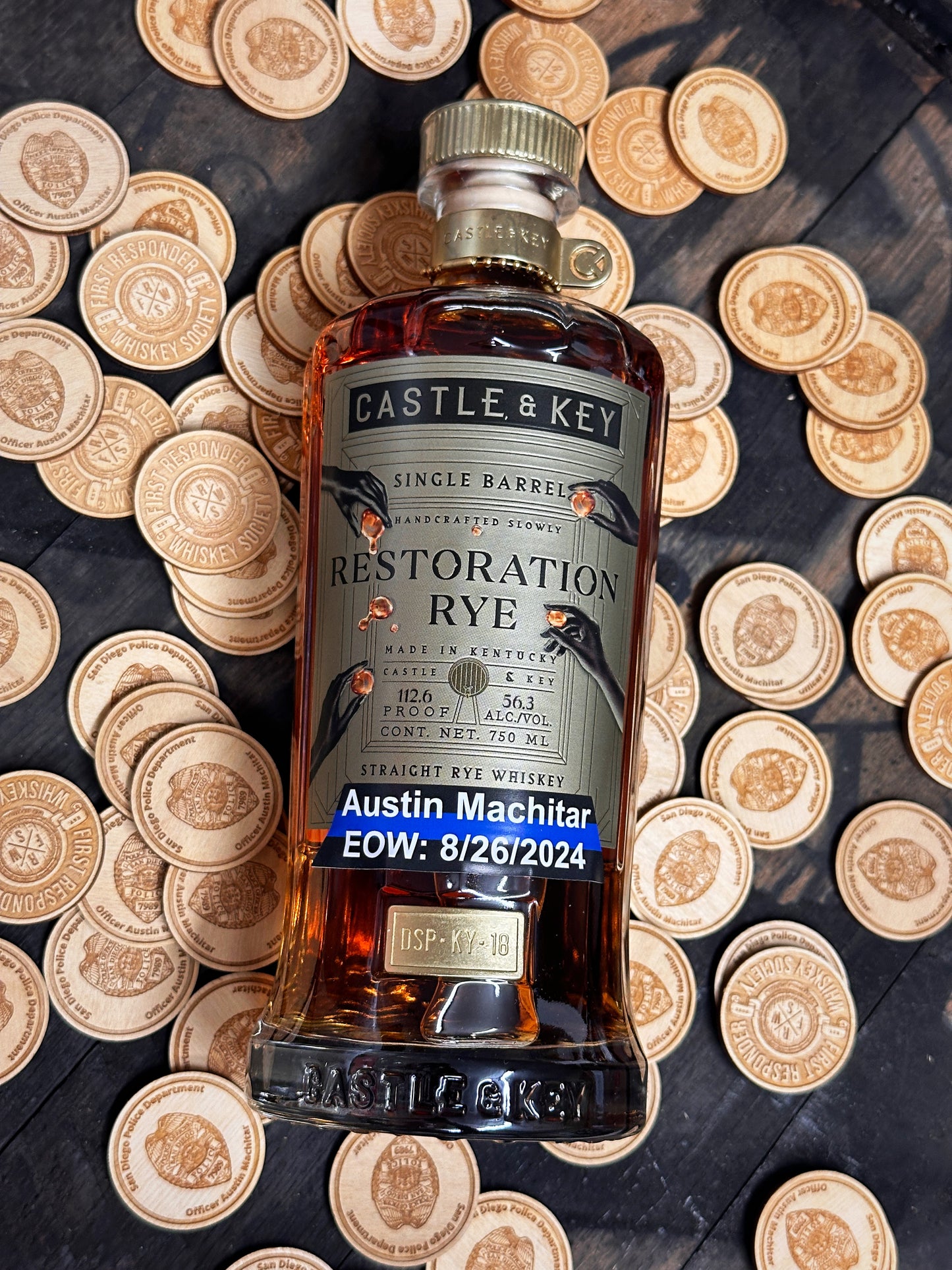 Castle & Key Rye Single Barrel Pick - San Diego PD Austin Machitar Fundraiser