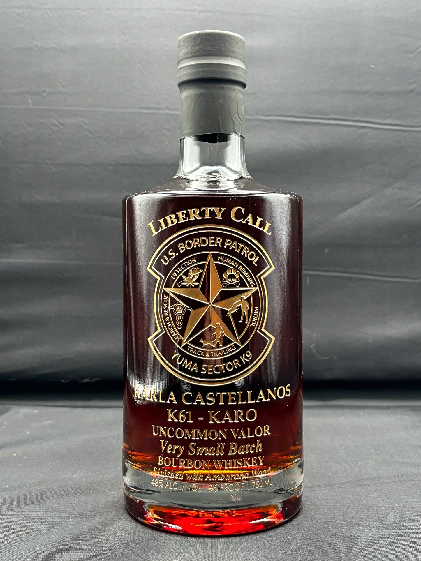 Border Patrol Karla Castellanos Fundraiser Whiskey Bottle