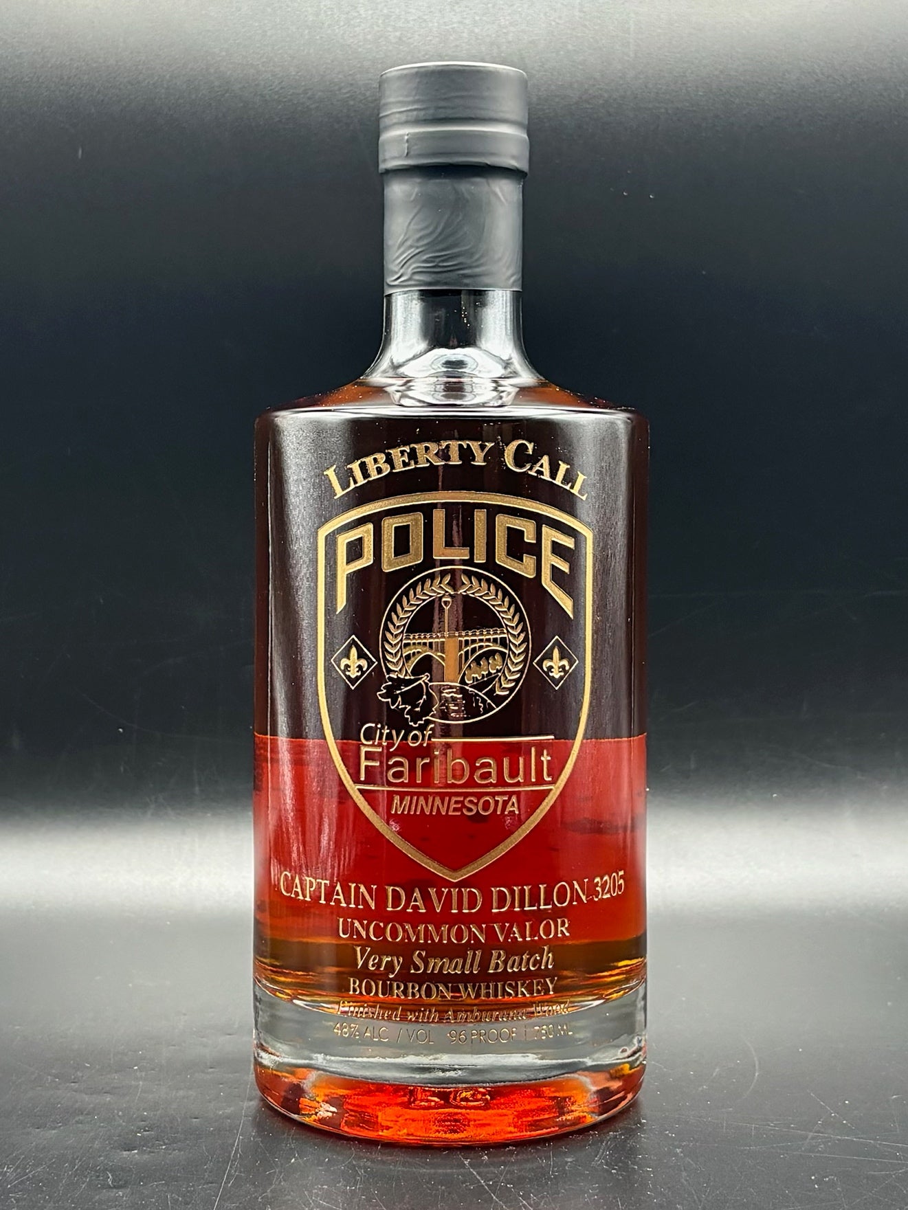 Faribault Police Custom Whiskey Bottle