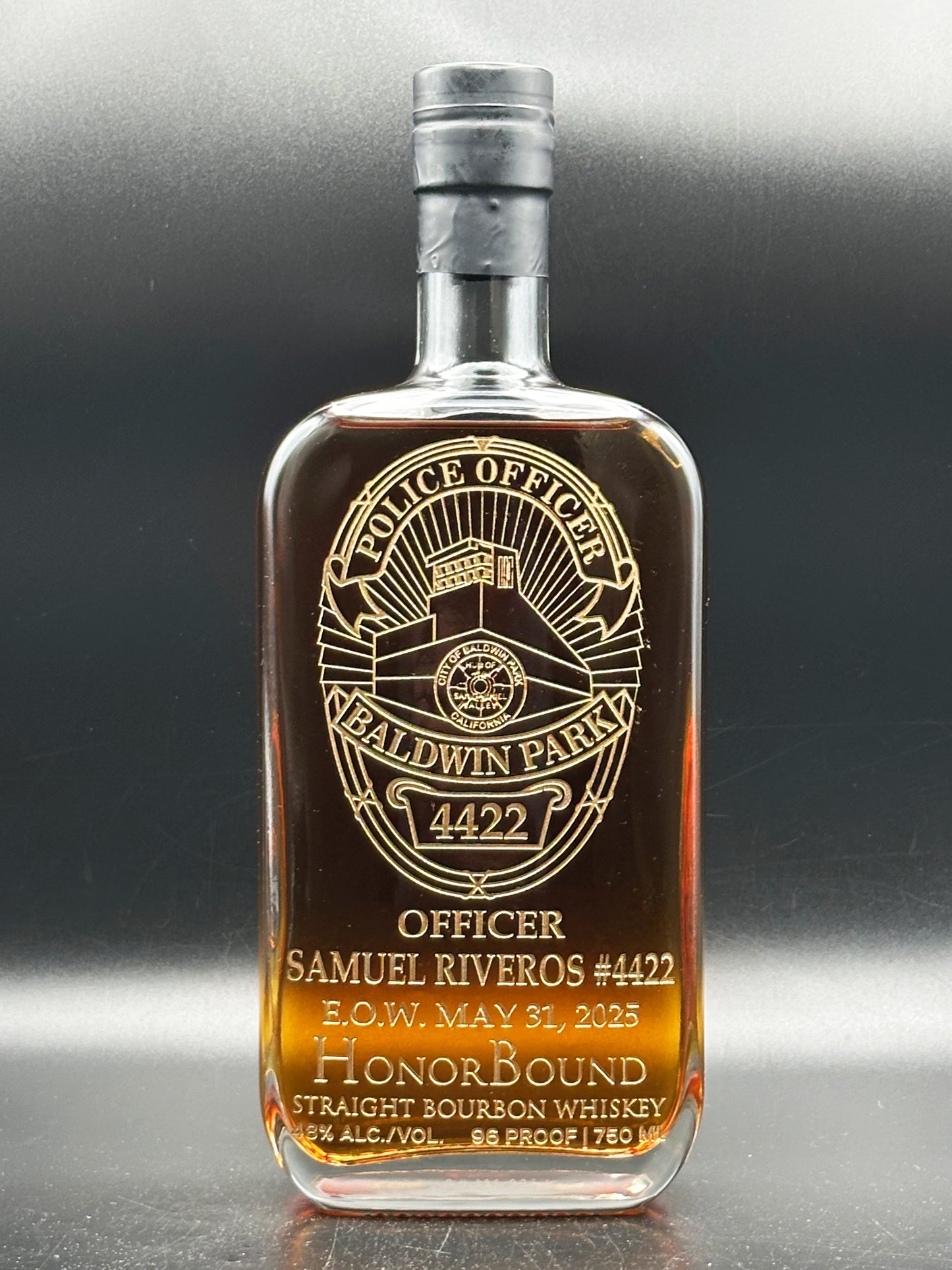 Officer Samuel Riveros Baldwin Park Police Department Memorial Bottle