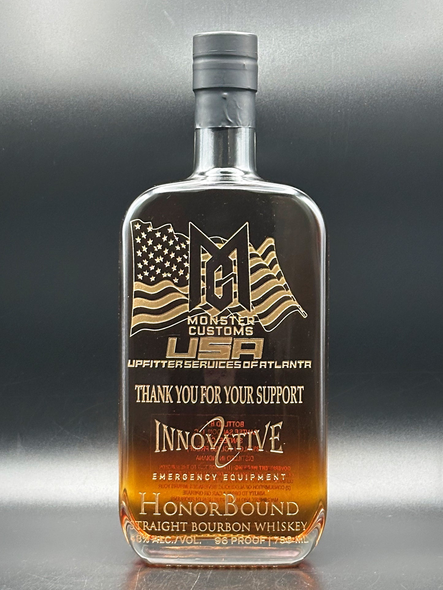 Monster Custom Innovative Emergency Equipment Whiskey Bottle