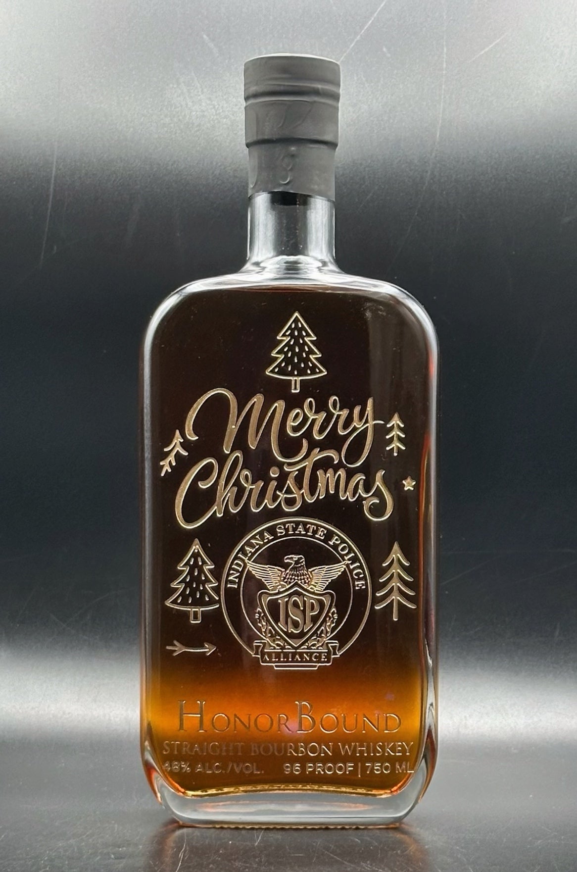 Indiana State Police Alliance 2025 Holiday Whiskey Bottle