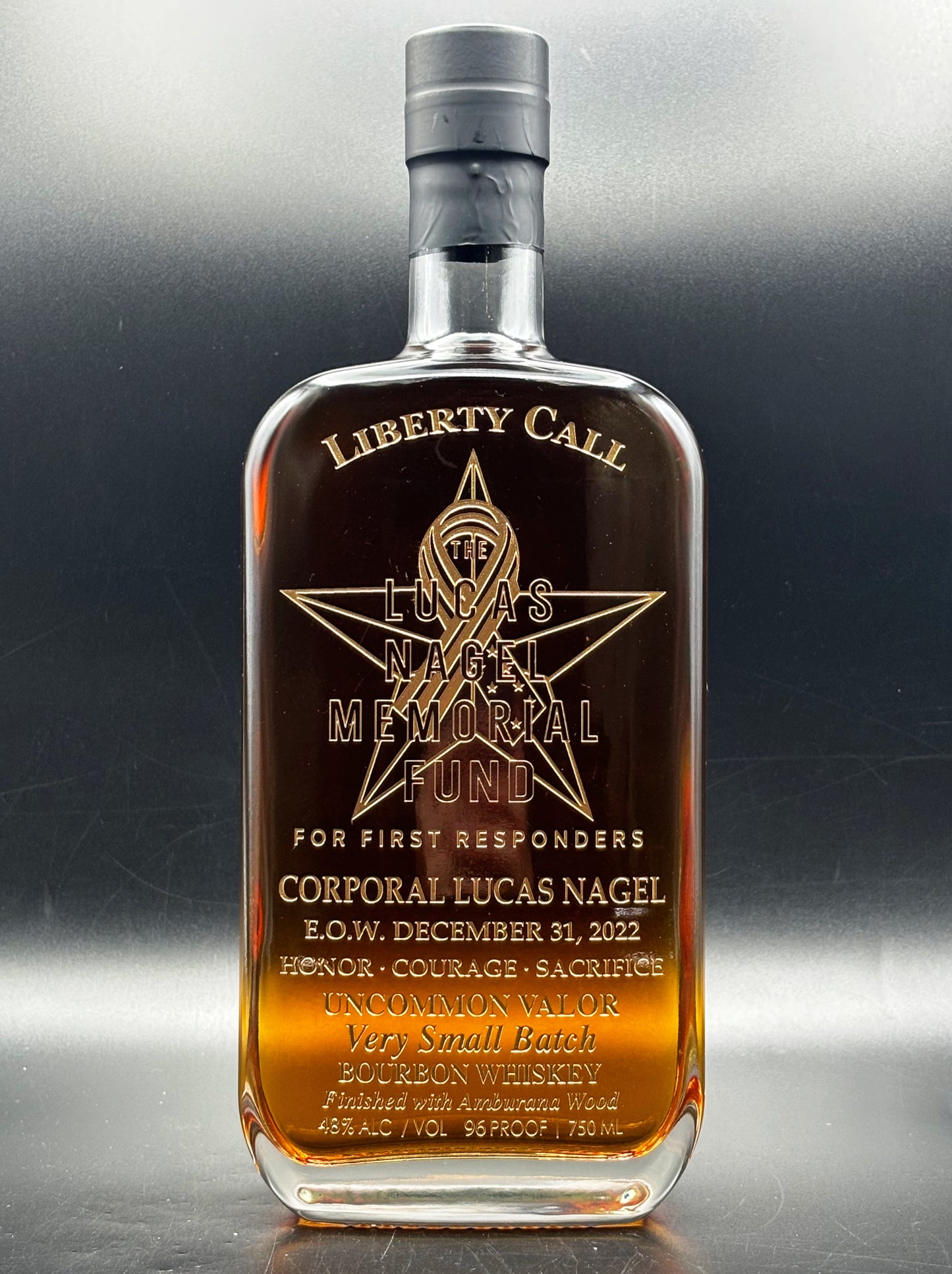 Lucas Nagel Memorial Fund Whiskey Bottle