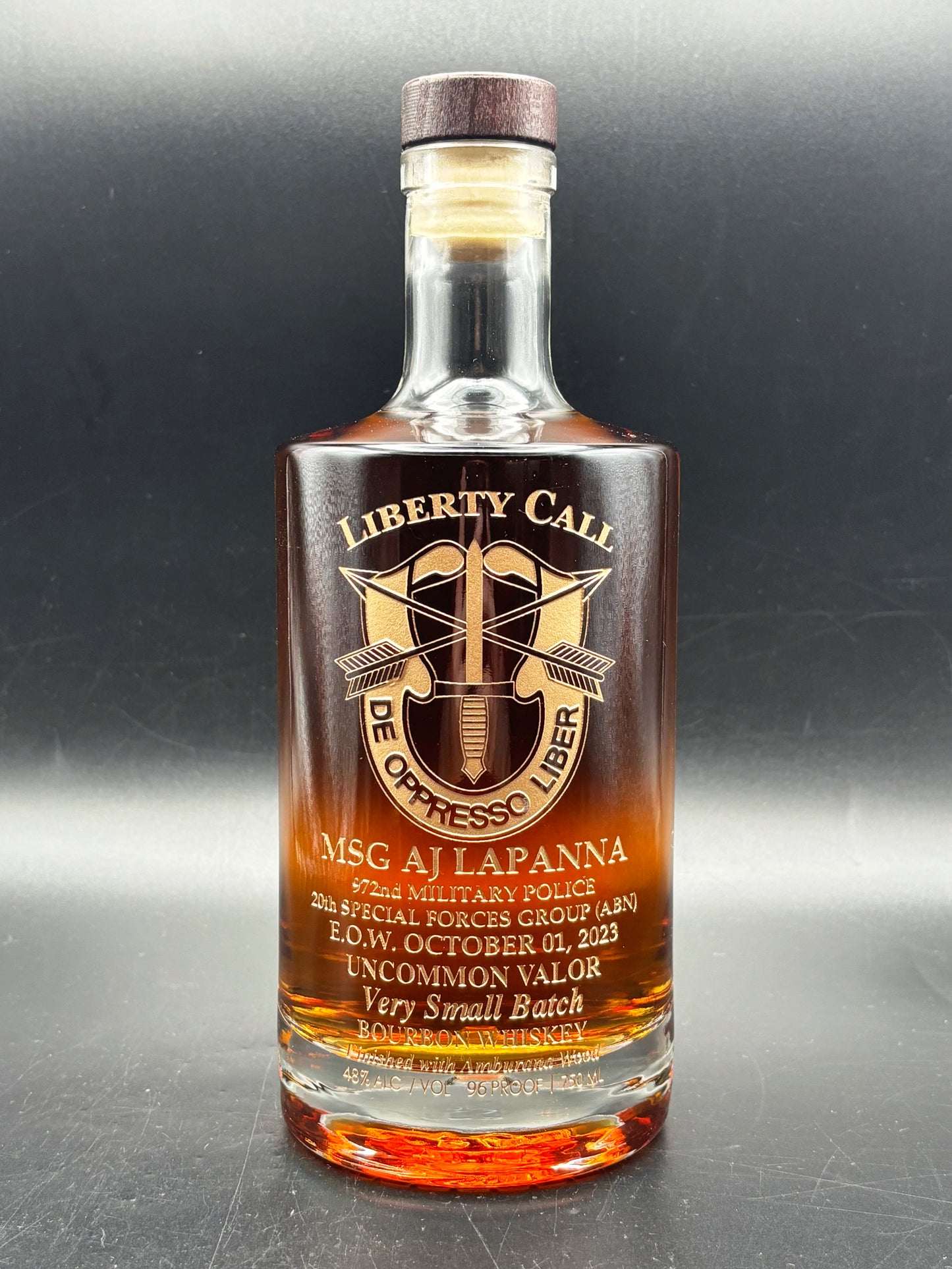Middleborough Police Department/20th Special Forces Group AJ Lapanna Memorial Bottle