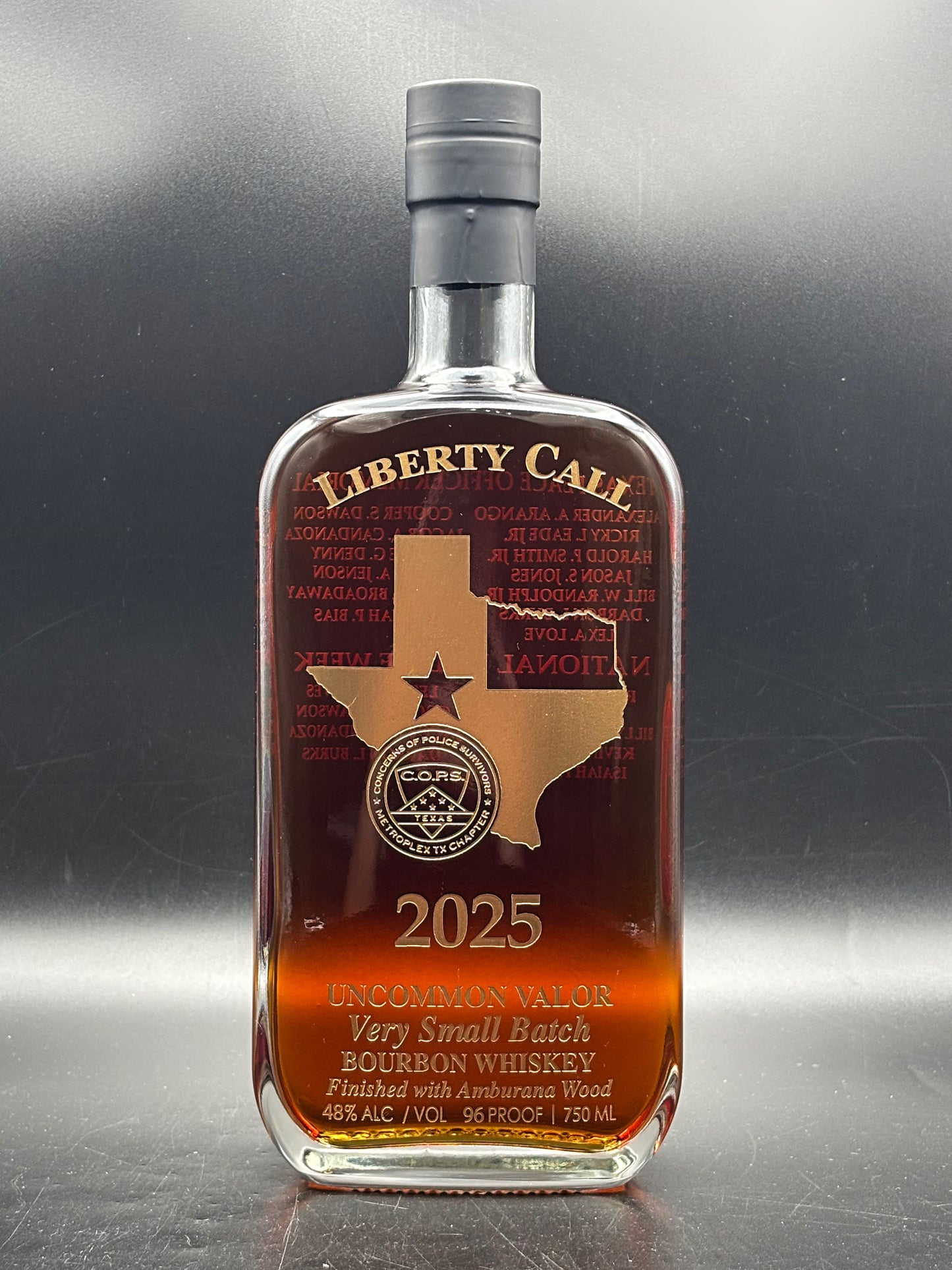 Metroplex Concerns of Police Survivors (COPS) 2025 Commemorative Whiskey Bottle