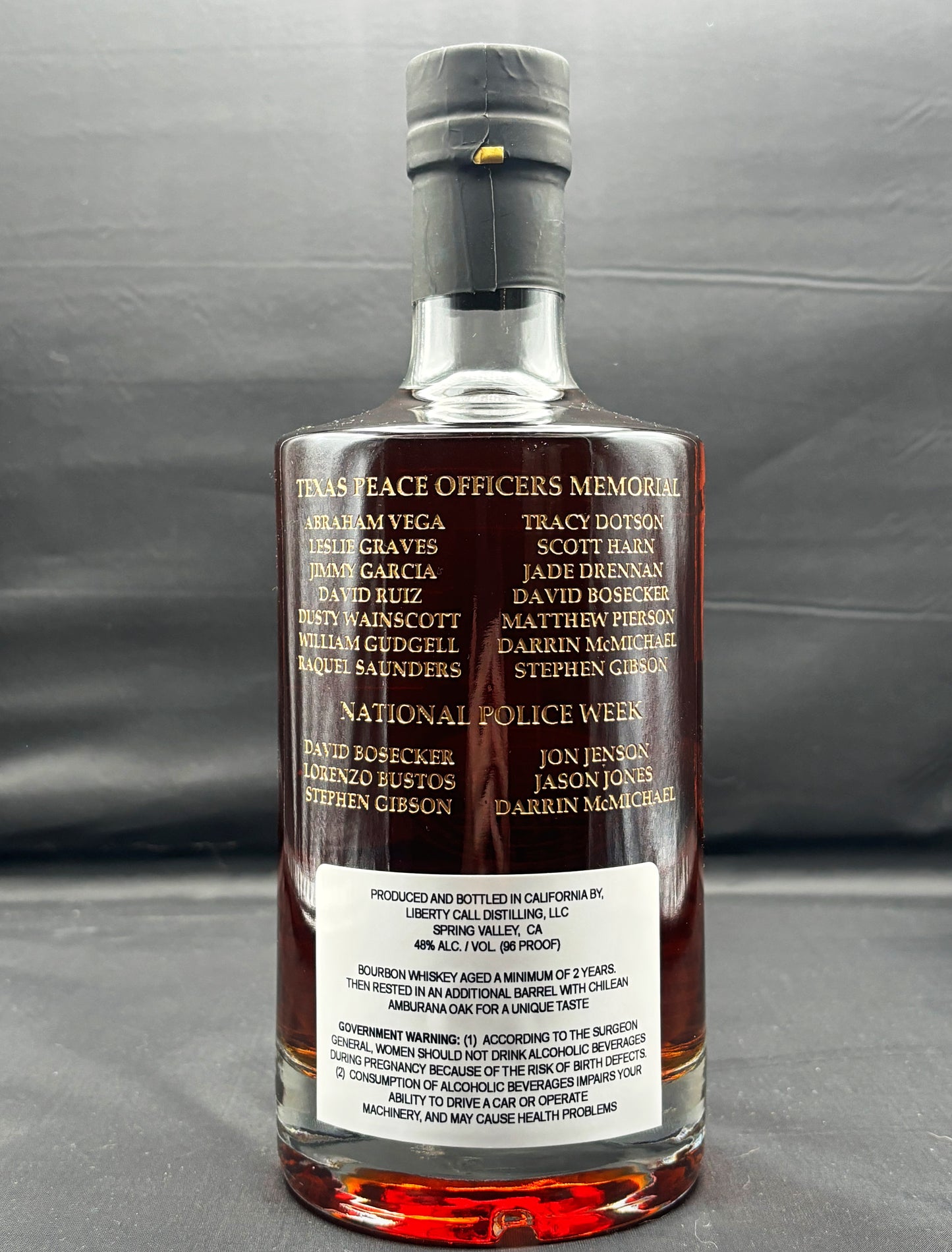 Metroplex Concerns of Police Survivors (COPS) 2024 Commemorative Whiskey Bottle
