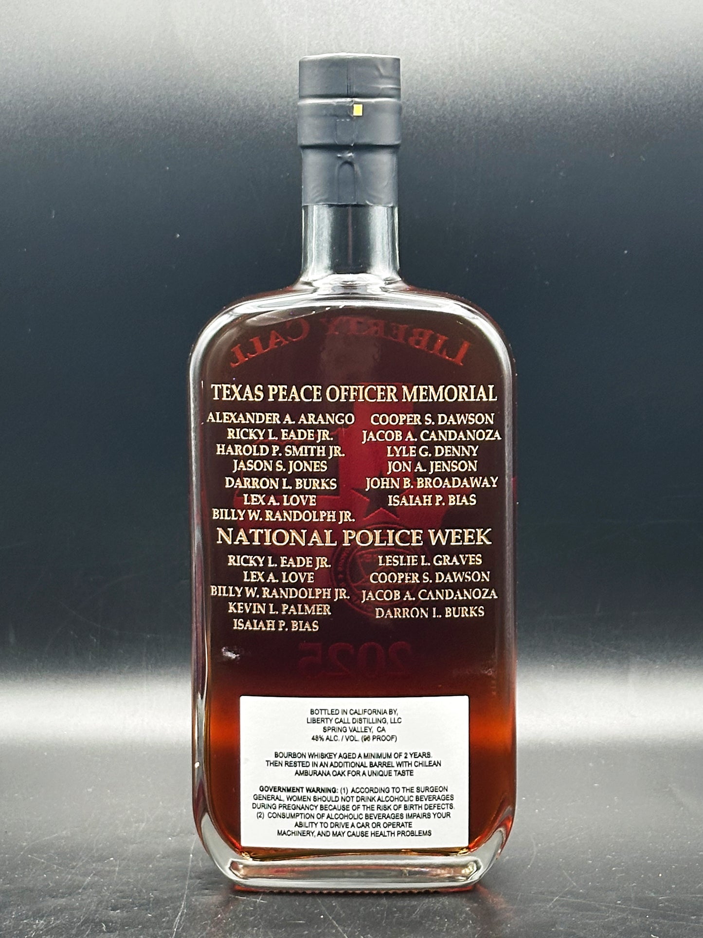 Metroplex Concerns of Police Survivors (COPS) 2025 Commemorative Whiskey Bottle
