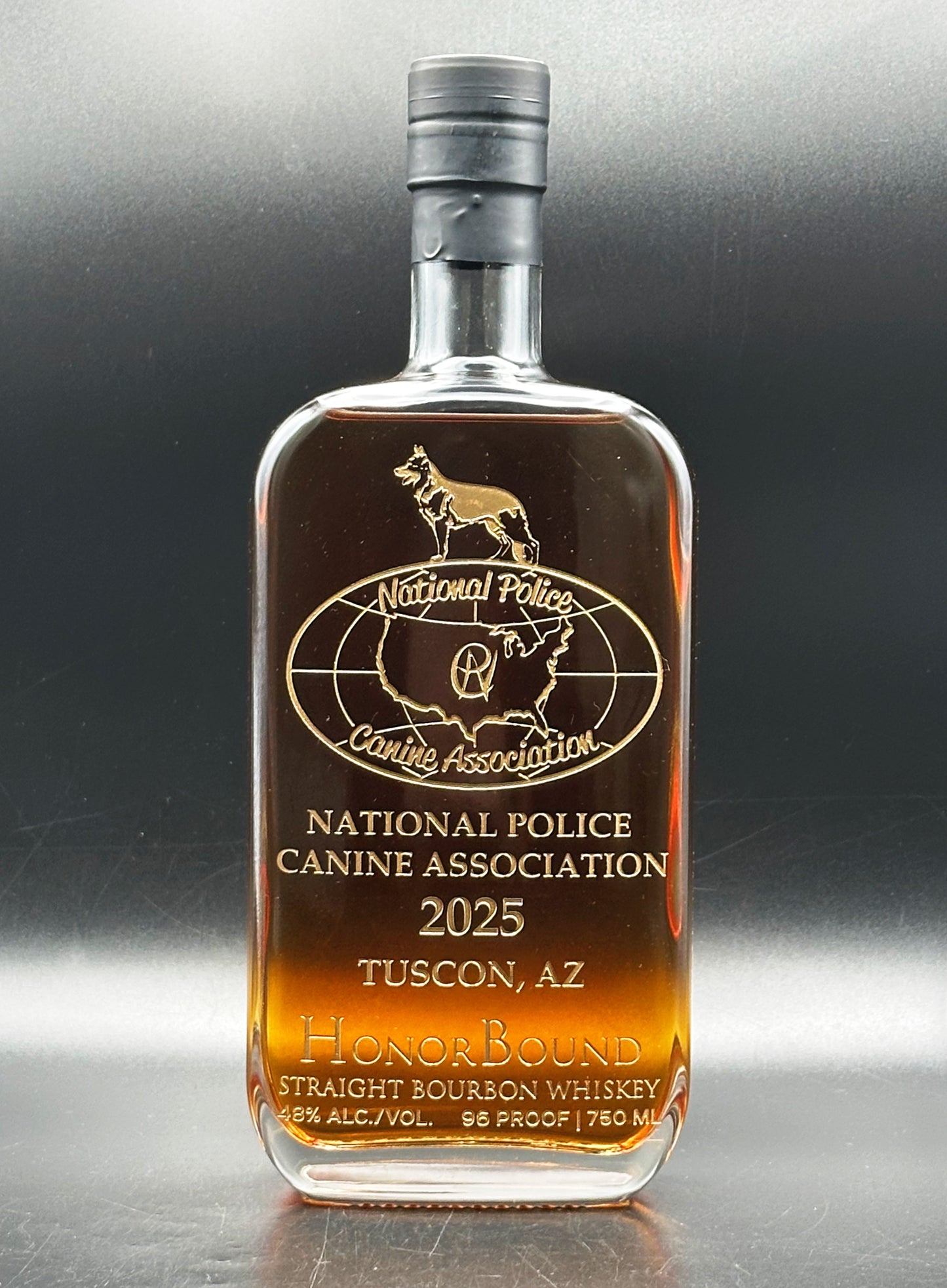 National Police Canine Association Whiskey Bottle