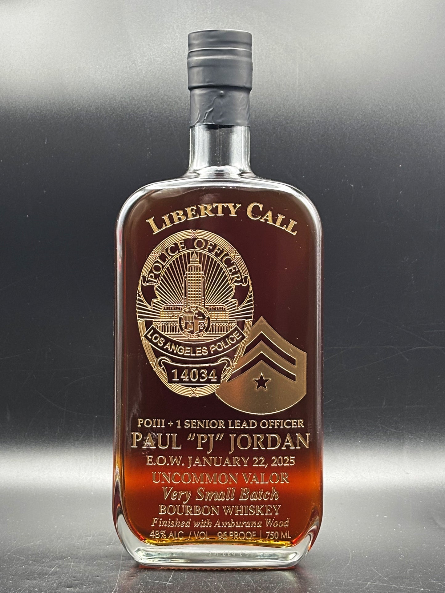 Paul "PJ" Jordan Memorial Bottle - Los Angeles Police Department (LAPD)