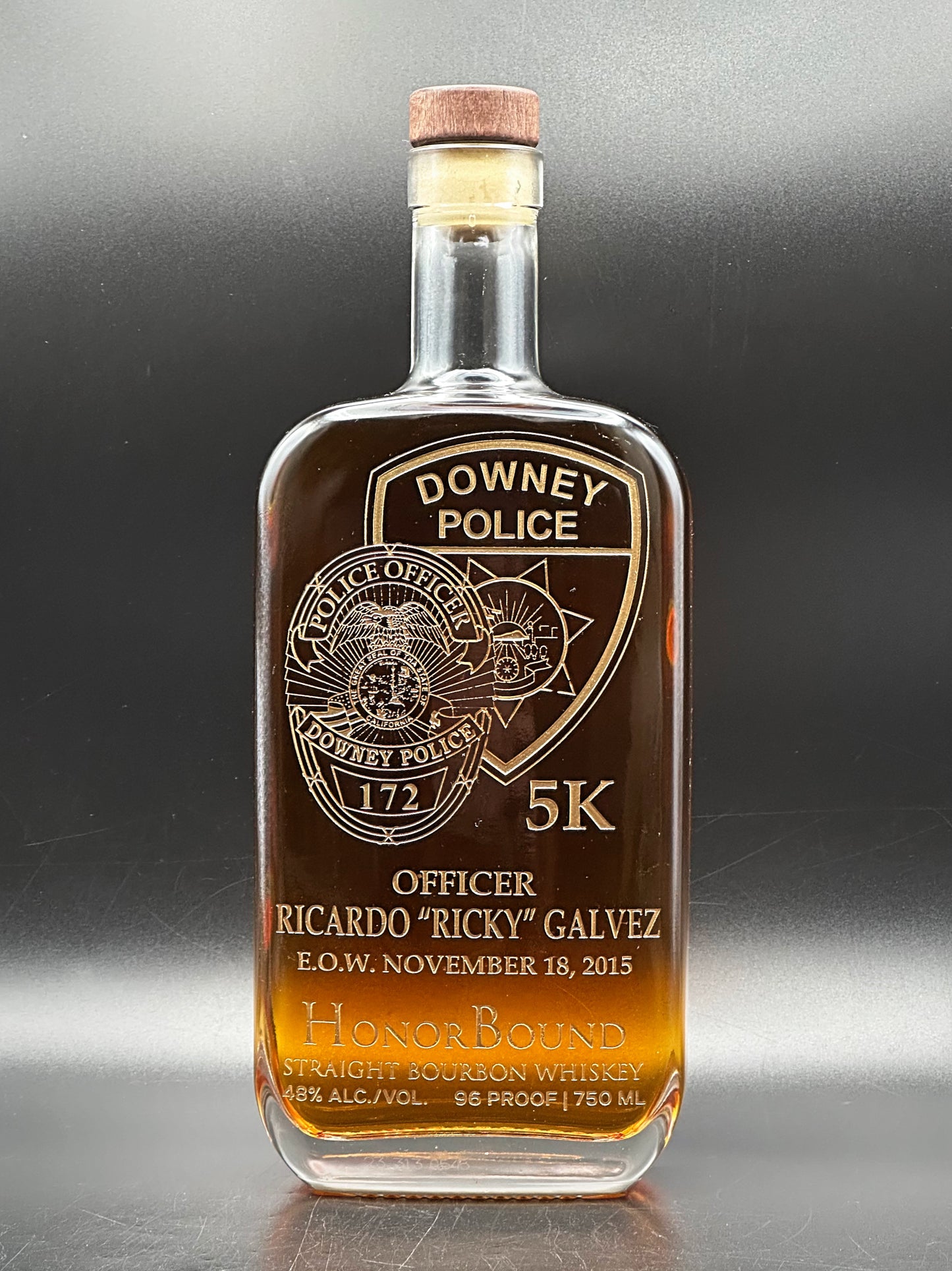 Officer Ricardo "Ricky" Galvez - Downey Police Department Memorial Bottle