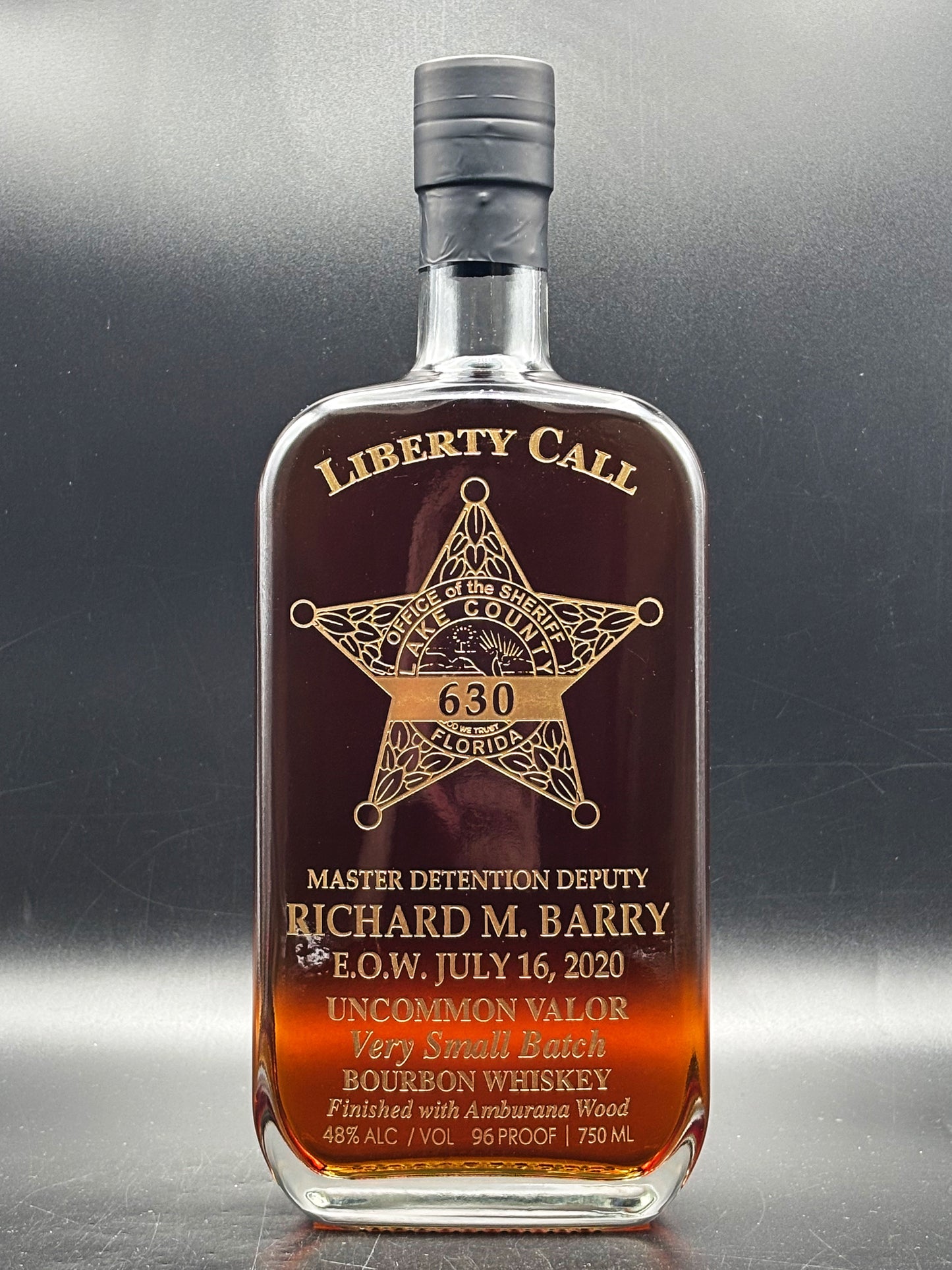 Master Detention Deputy Richard Barry Memorial Bottle - Lake County Sheriff's Office