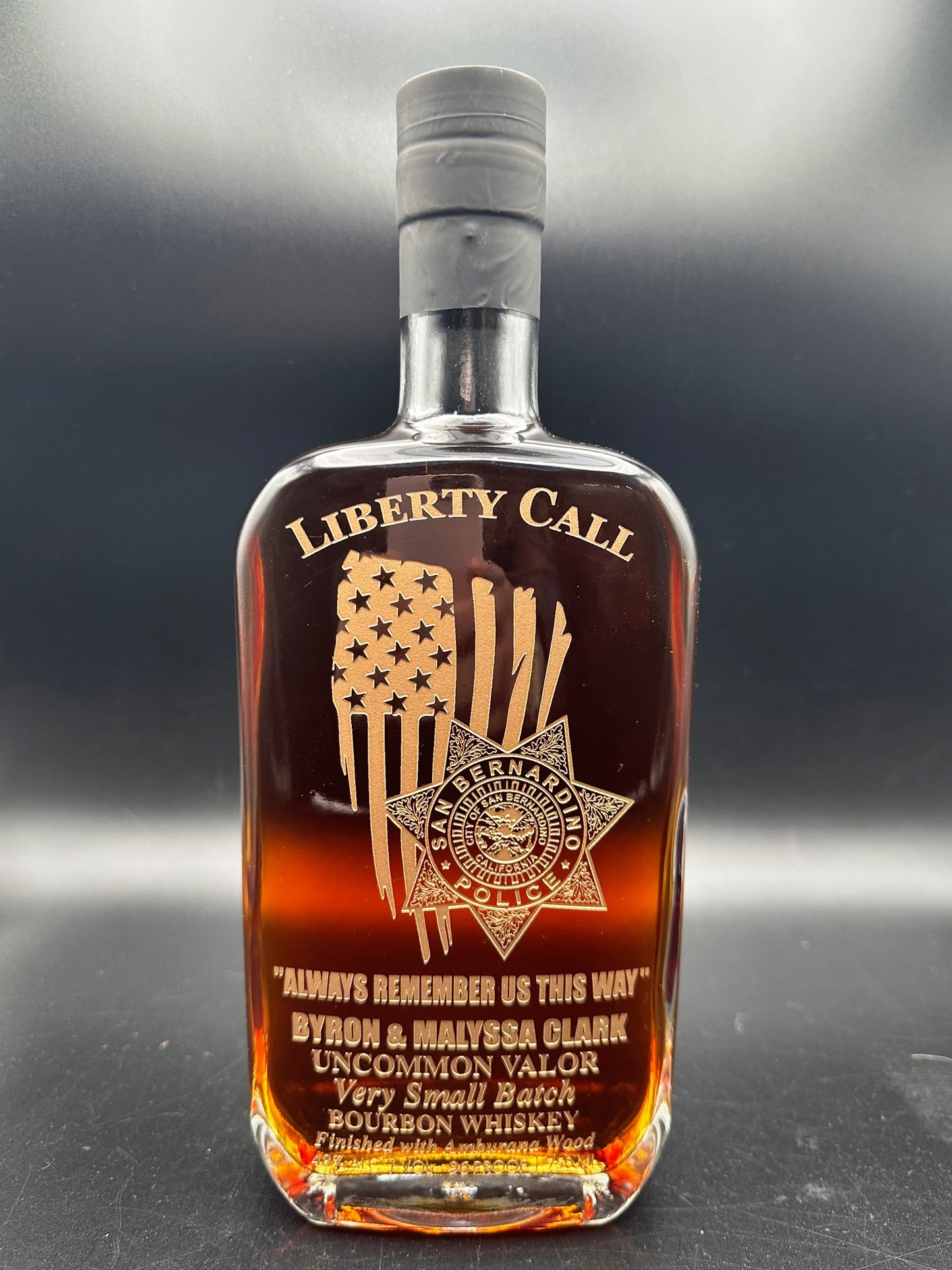 San Bernardino Police Department SBPD Custom Whiskey Bottle