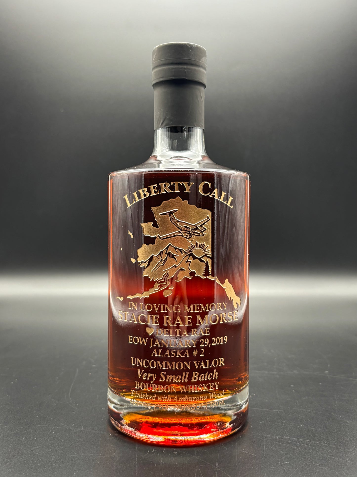 Guardian Flight Stacie Rae Morse Memorial Whiskey Bottle