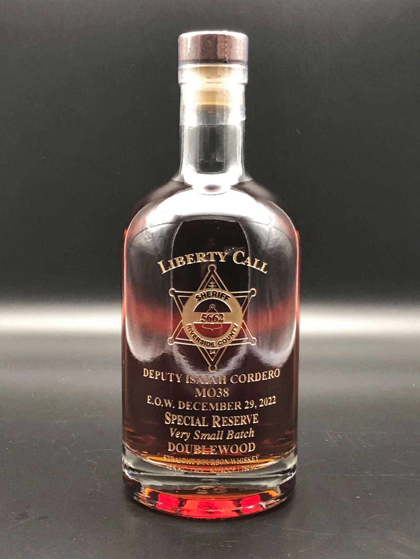 Riverside County Sheriff's Deputy Isaiah Cordero Memorial Bottle