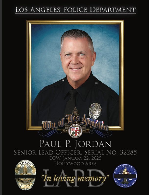 Paul "PJ" Jordan Memorial Bottle - Los Angeles Police Department (LAPD)