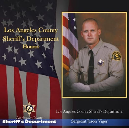 Sergeant Jason Viger -   Los Angeles County Sheriff's Department  - Memorial Whiskey Bottle