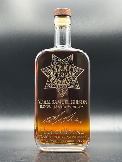 K9 Officer Adam Gibson - Sacramento County Sheriff's Department Memorial Bottle