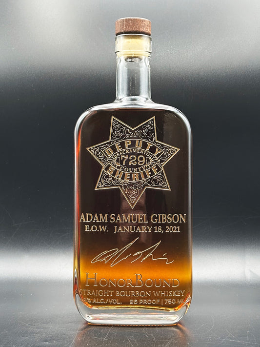 K9 Officer Adam Gibson - Sacramento County Sheriff's Department Memorial Bottle