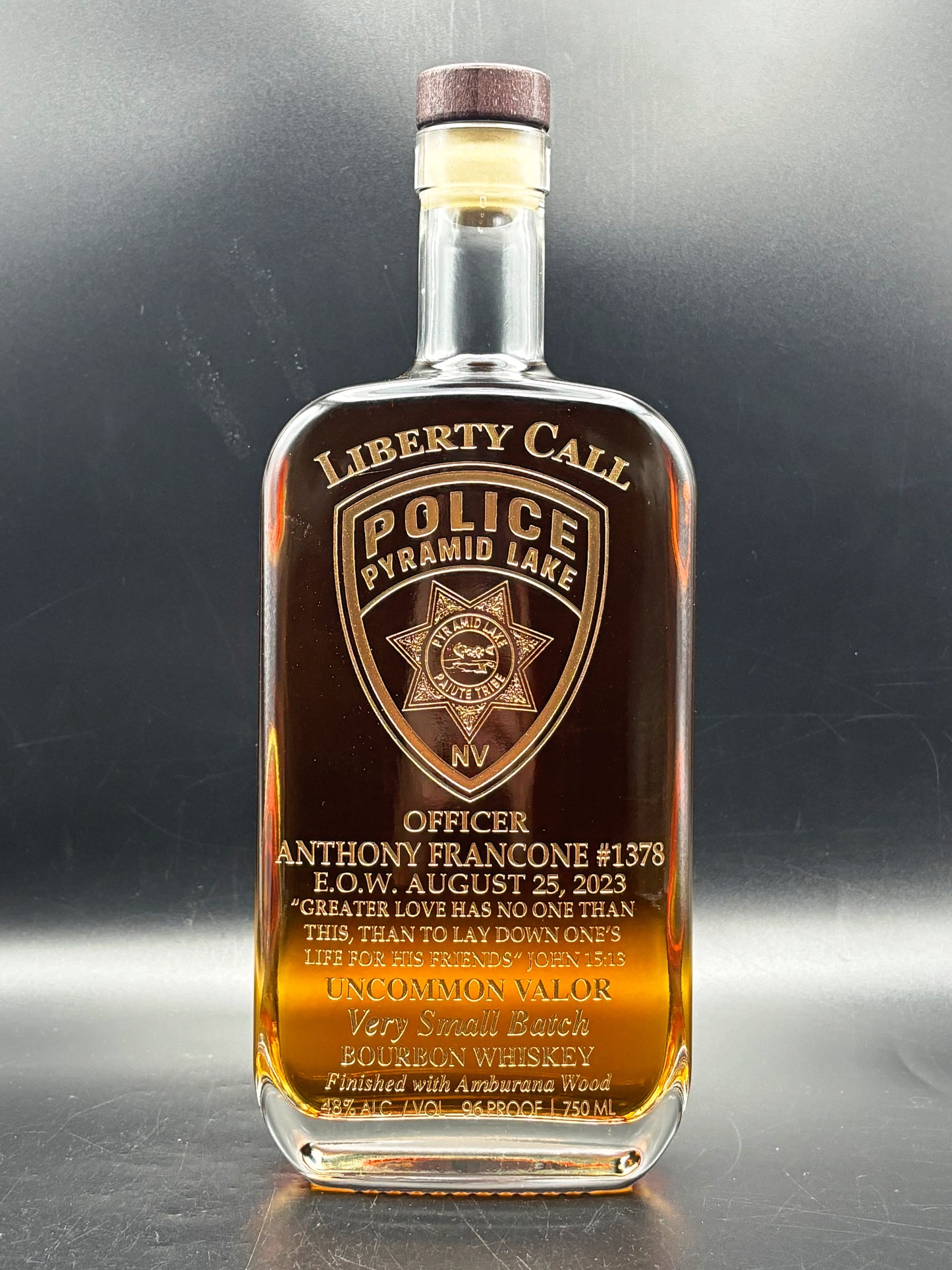 Pyramid Lake Officer Anthony Francone Memorial Bottle