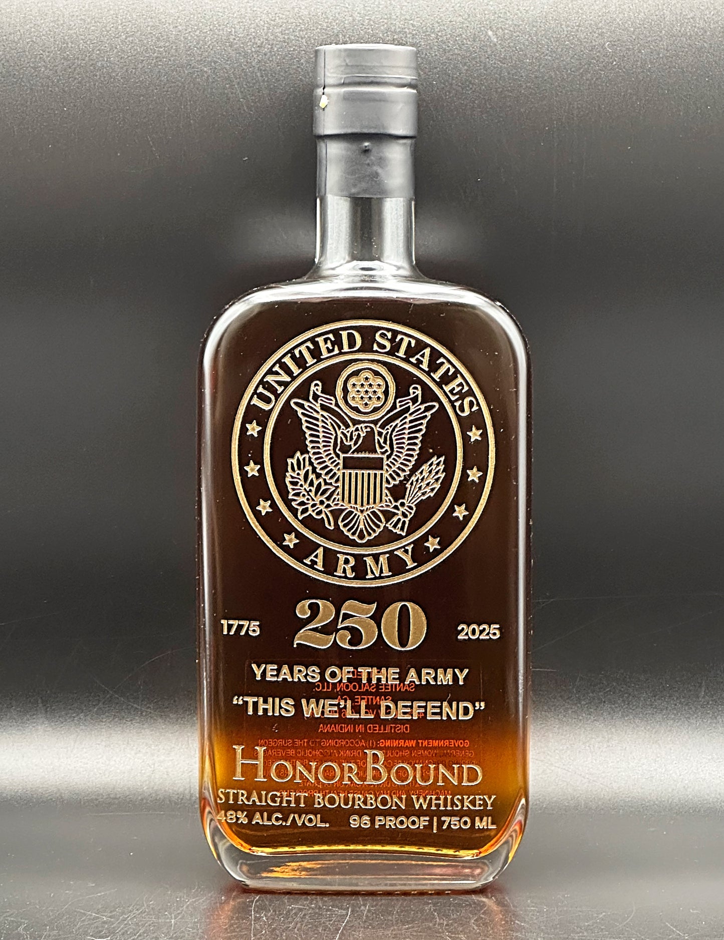 Army 250th Anniversary Whiskey Bottle