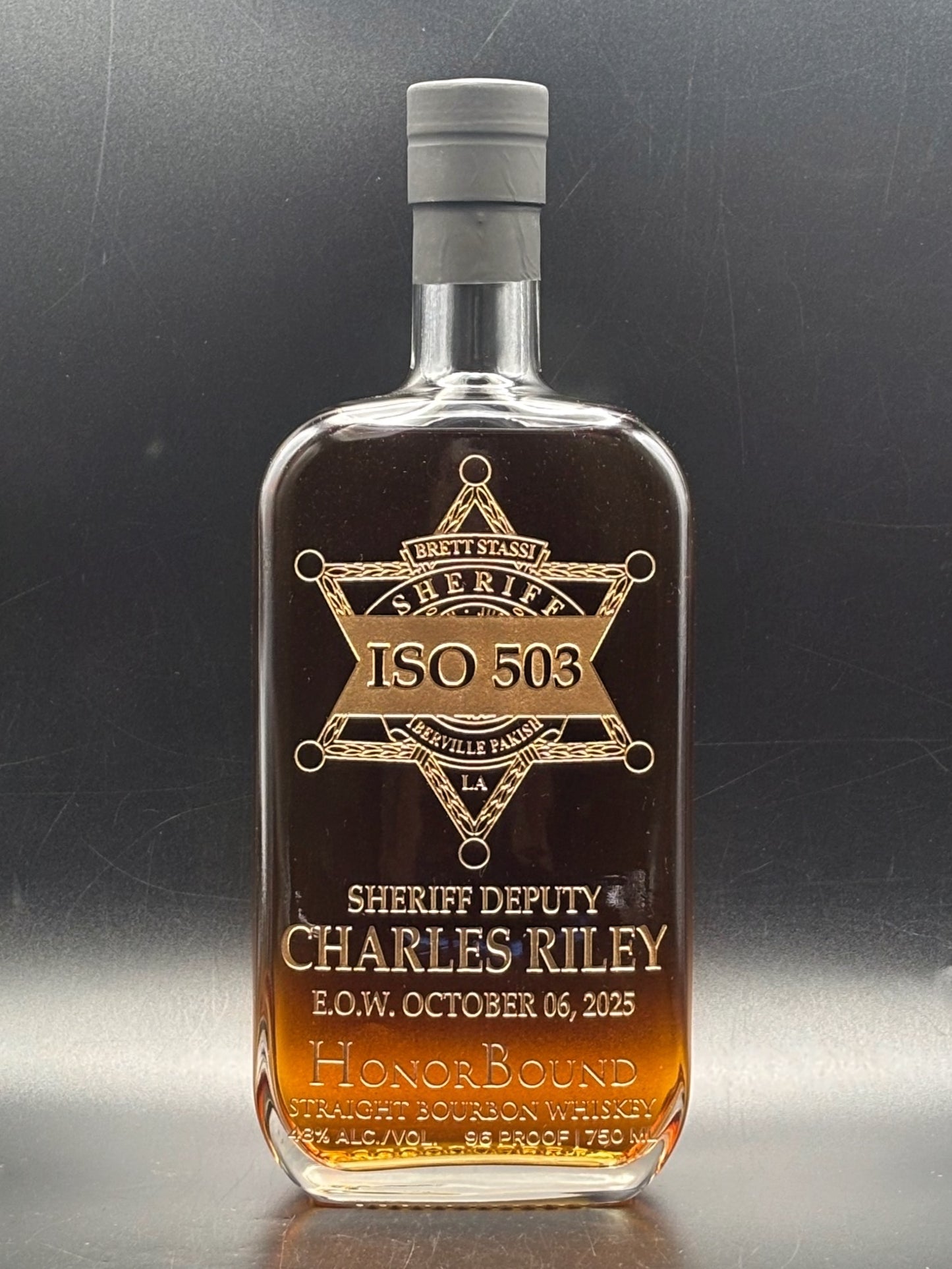 Deputy Charles Riley - Iberville Parish Sheriff's Office - Memorial Bottle