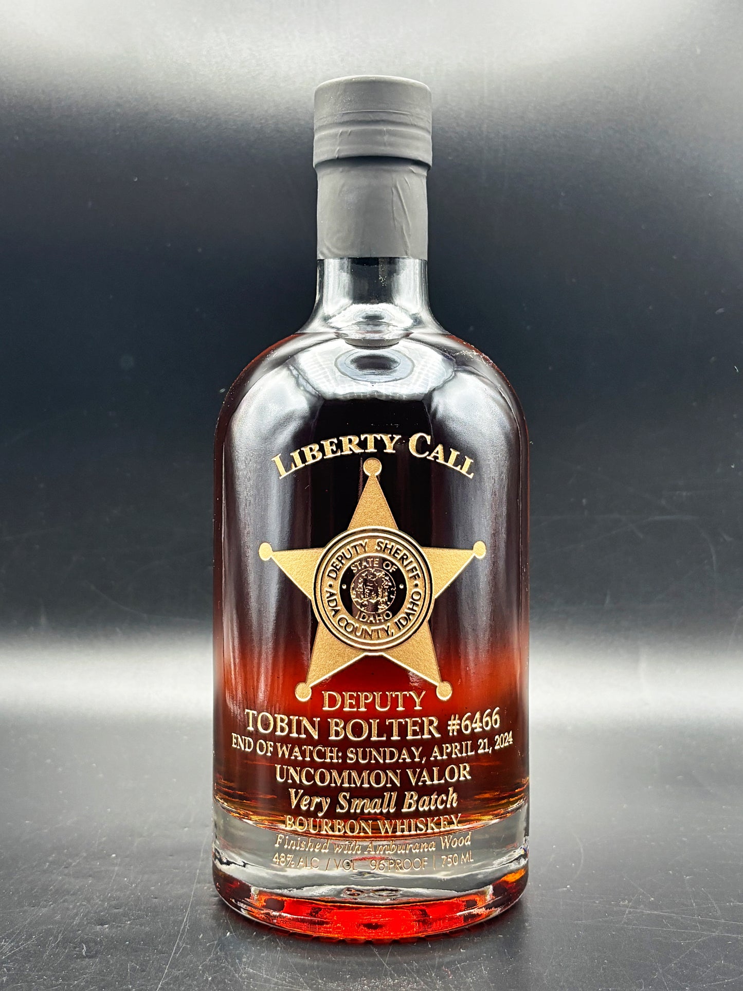 Ada County Sheriff’s Office Deputy Tobin Bolter Memorial Whiskey Bottle