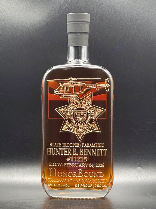 Trooper Hunter Bennett -  Arizona Department of Public Safety - Memorial Whiskey Bottle