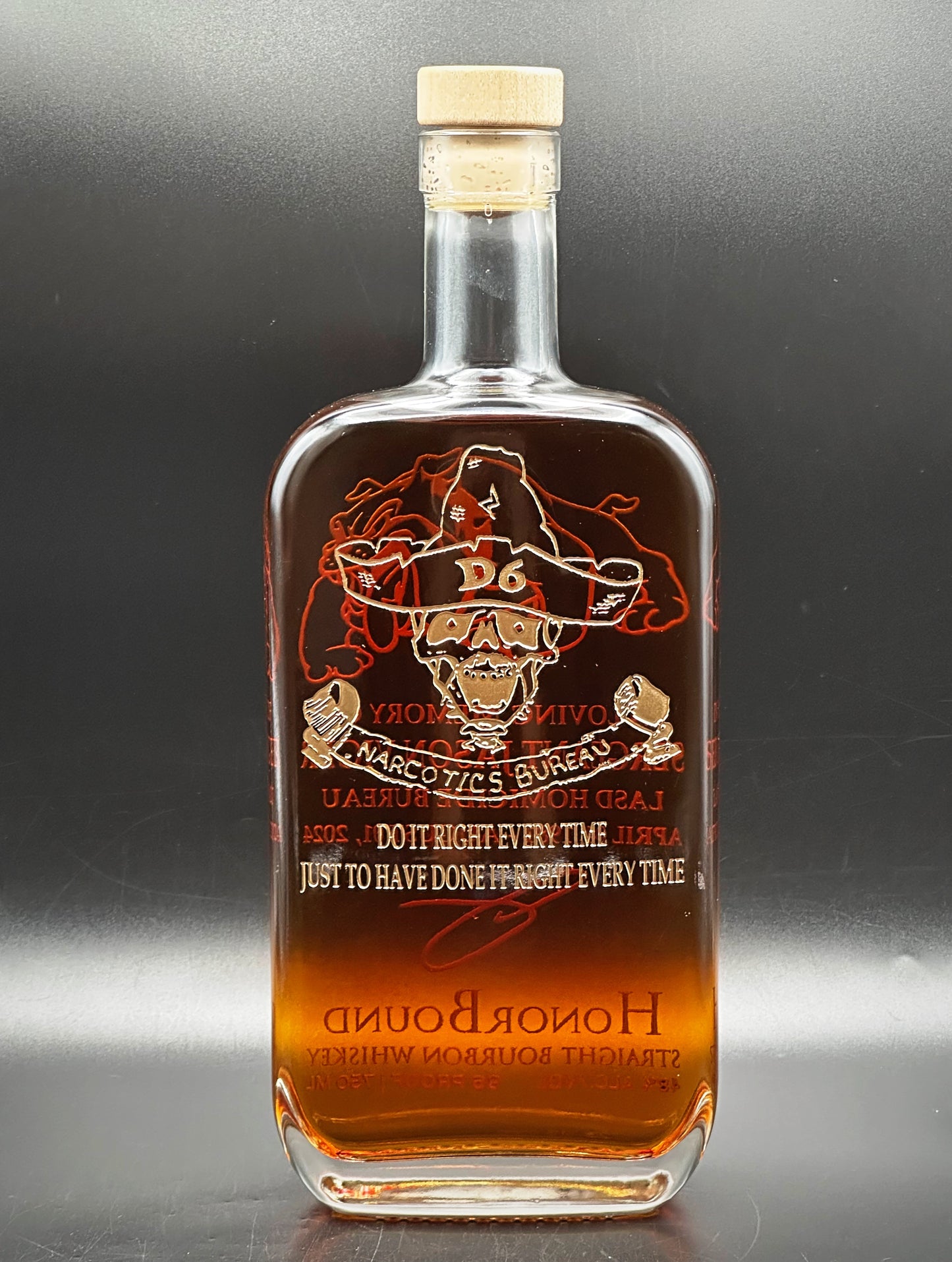 Sergeant Jason Viger -   Los Angeles County Sheriff's Department  - Memorial Whiskey Bottle