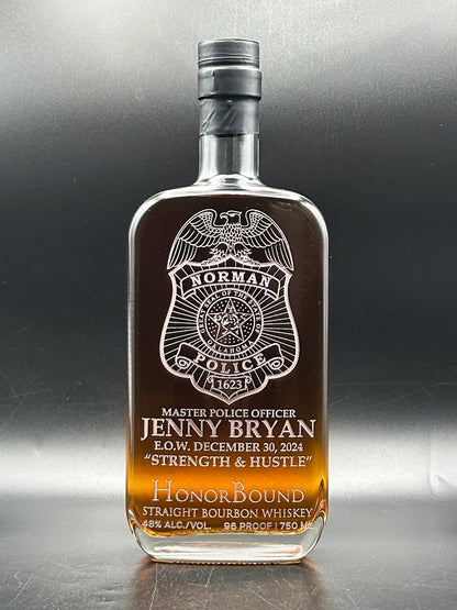 Master Police Officer Jenny Bryan Norman Police Department Memorial Bottle