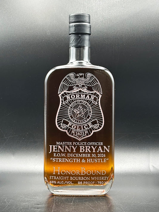 Master Police Officer Jenny Bryan Norman Police Department Memorial Bottle