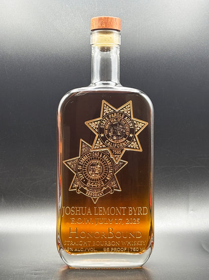 Agent Joshua Byrd -  DAPO Division of Adult Parole Operations - Memorial Whiskey Bottle