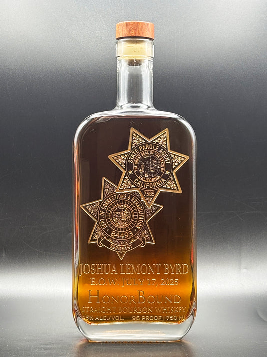 Agent Joshua Byrd -  DAPO Division of Adult Parole Operations - Memorial Whiskey Bottle