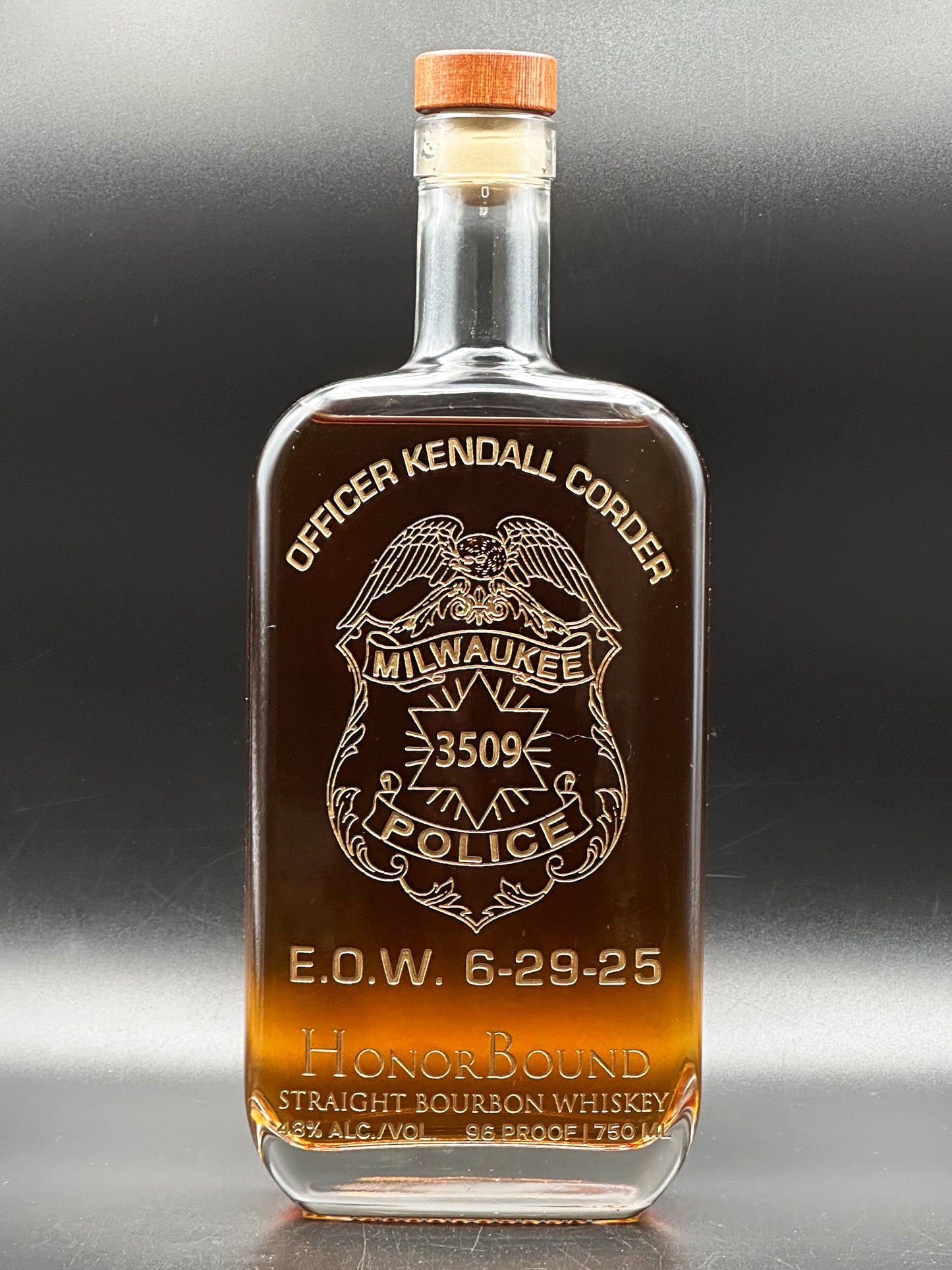 Officer Kendall Corder Milwaukee Police Department Memorial Bottle