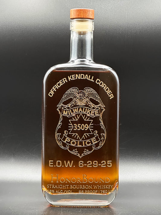 Officer Kendall Corder Milwaukee Police Department Memorial Bottle