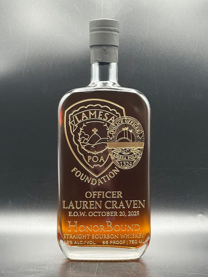 Officer Lauren Craven -  La Mesa Police Department - Memorial Whiskey Bottle