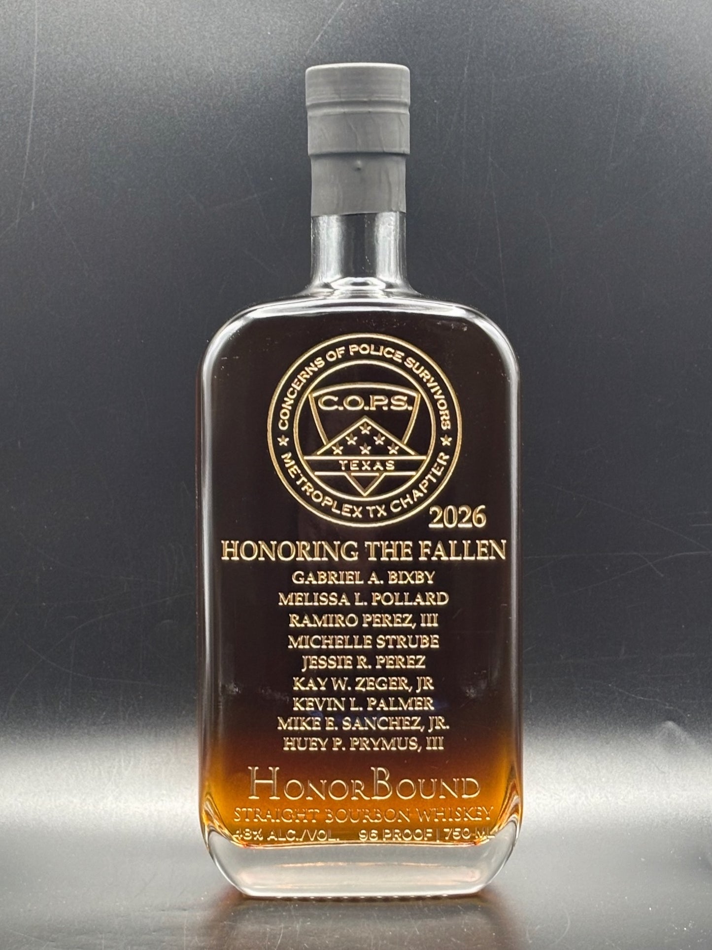 2026 Metroplex Concerns of Police Survivors (COPS) Commemorative Whiskey Bottle