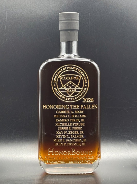 2026 Metroplex Concerns of Police Survivors (COPS) Commemorative Whiskey Bottle