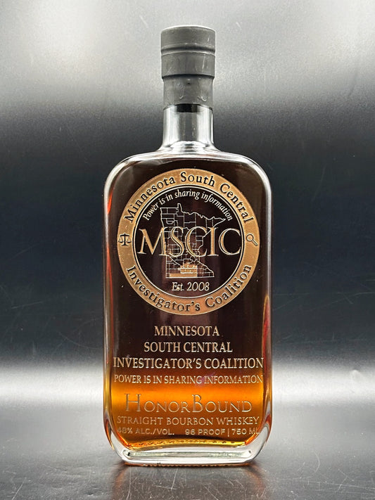 Minnesota South Central Investigator's Coalition Whiskey Bottle