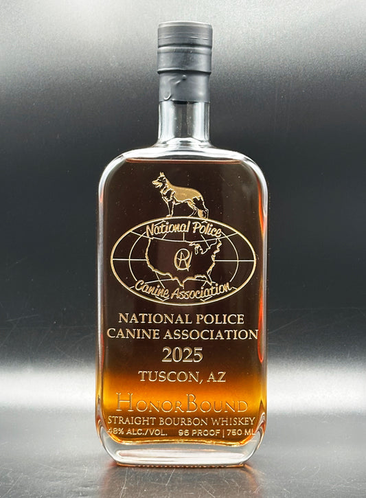 National Police Canine Association Whiskey Bottle
