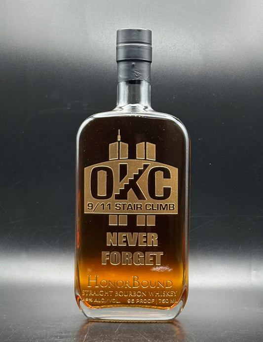 Oklahoma Firefighters Foundation 9/11 Stair Climb Whiskey Bottle