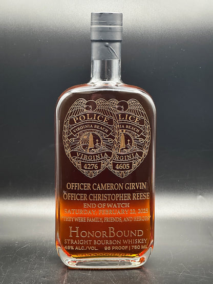Officers Cameron Girvin and Christopher Reese Memorial Bottle - Virginia Beach Police Department