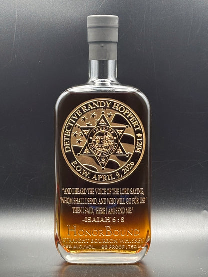 Detective Randy Hoppert - Tulare County Sheriff's Office - Memorial Whiskey Bottle