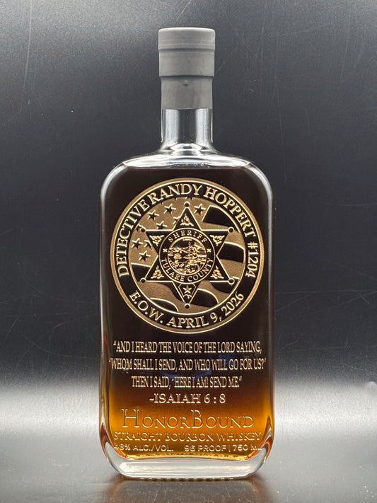 Detective Randy Hoppert - Tulare County Sheriff's Office - Memorial Whiskey Bottle
