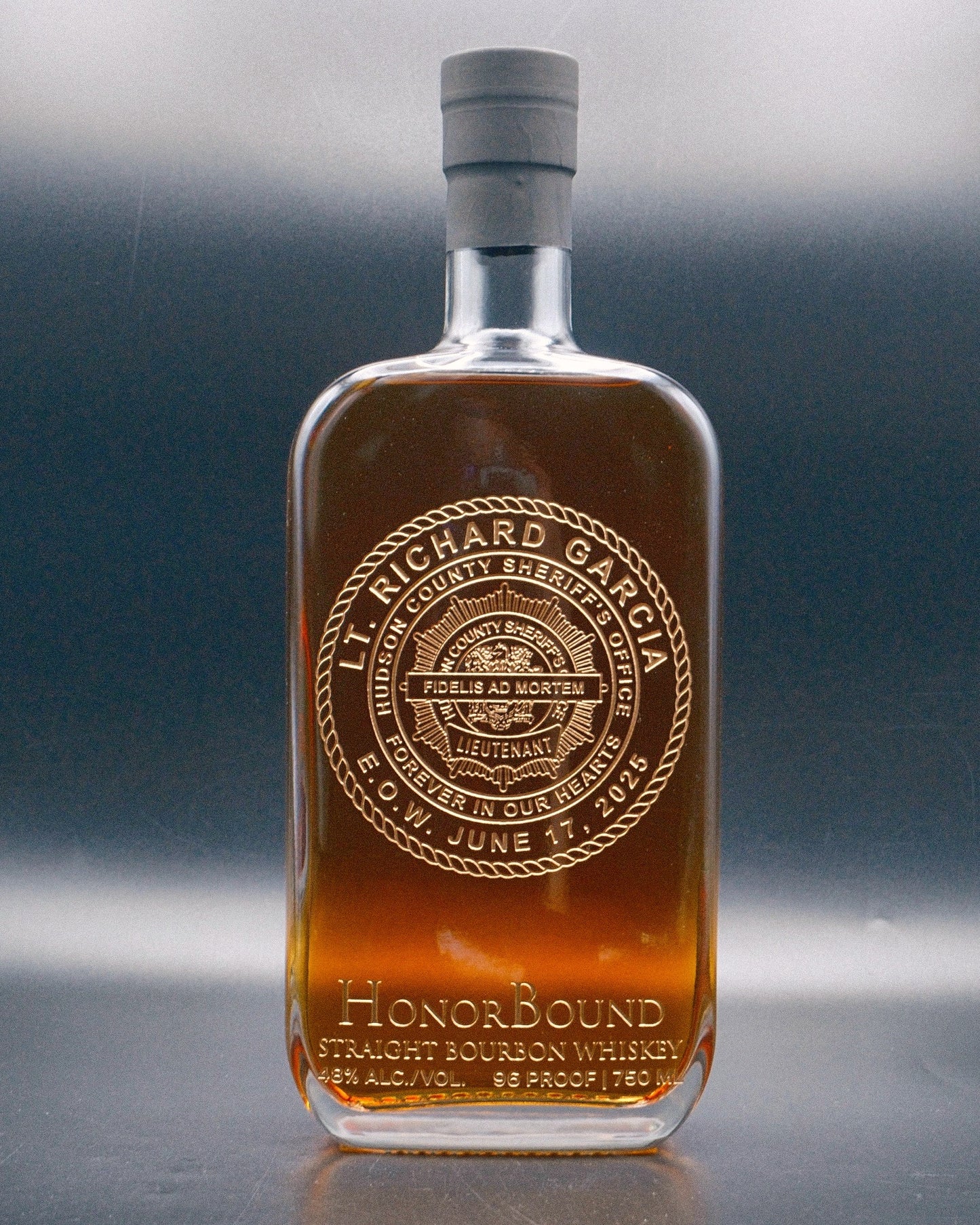 Lieutenant Richard Garcia -  Hudson County Sheriff's Office - Memorial Whiskey Bottle