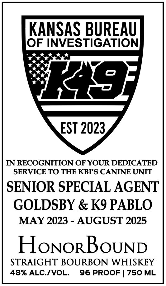 Goldsby & K9 Pablo Retirement Bottle