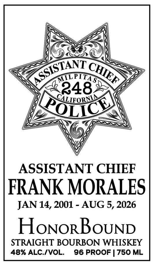 Milpitas Frank Morales Whiskey Bottle