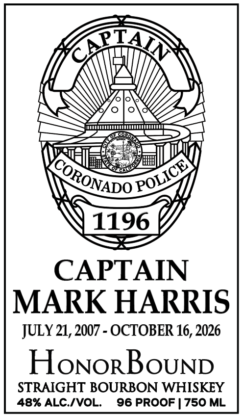 Coronado PD Retirement Bottle Mark Harris